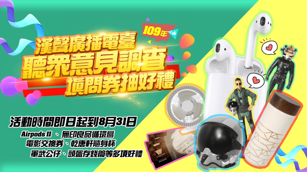 漢聲廣播電臺『民國109年聽眾意見調查』開跑囉!