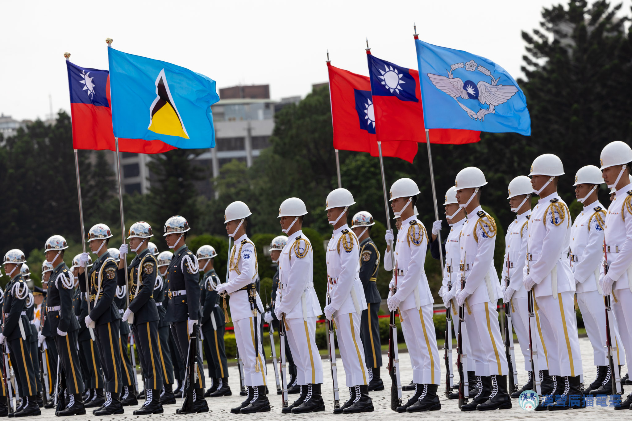 聖露西亞康利來臺，我國以軍禮歡迎。（攝影記者/景義婷）