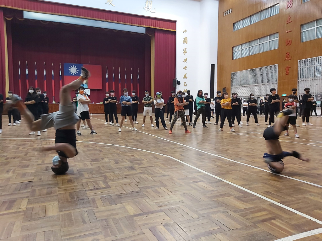 國慶表演街舞霹靂舞在警專學校預演(張忠恕攝)